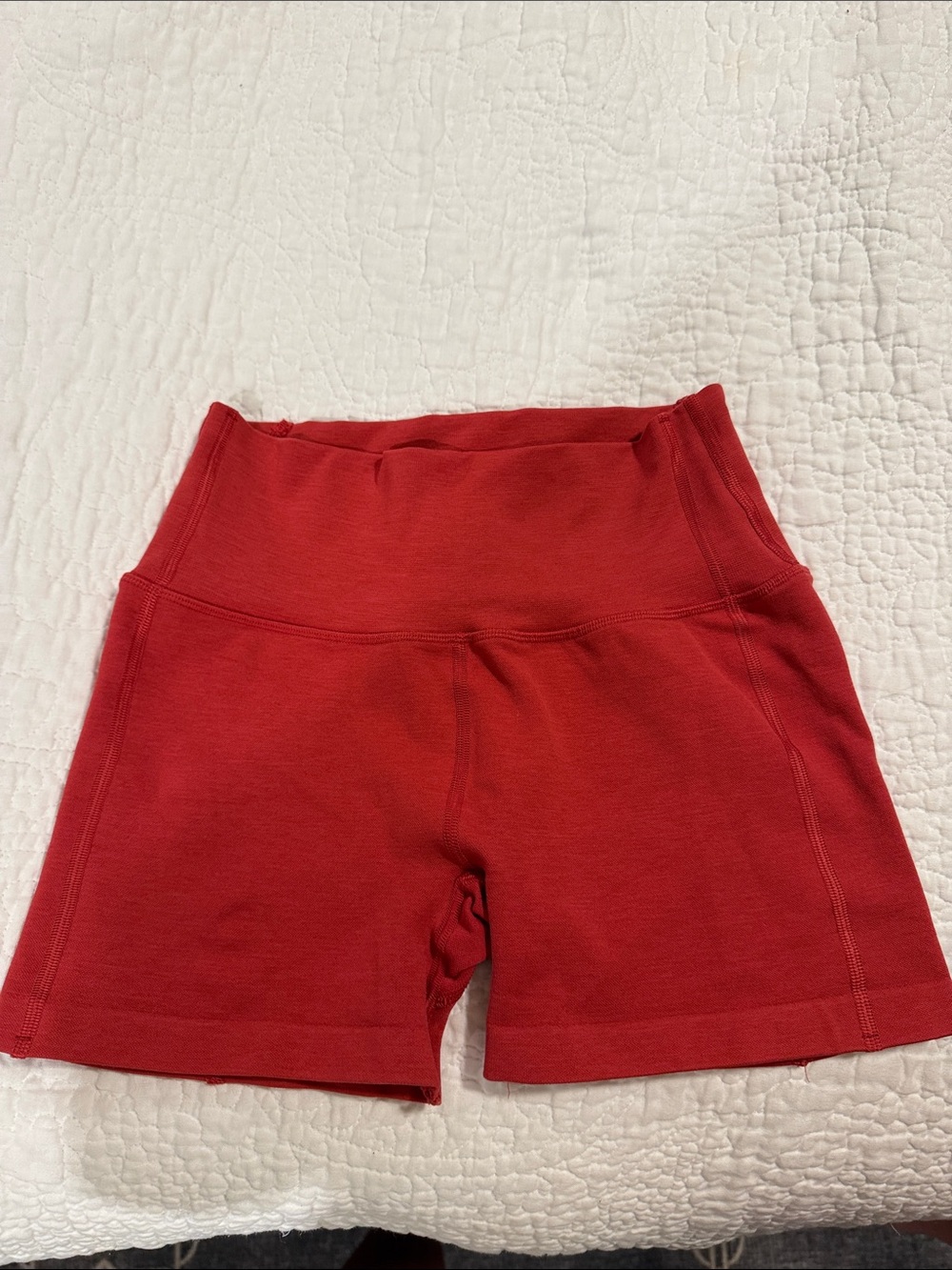 Alphalete Revive Women's High-Waist Athletic Shorts - Red size small